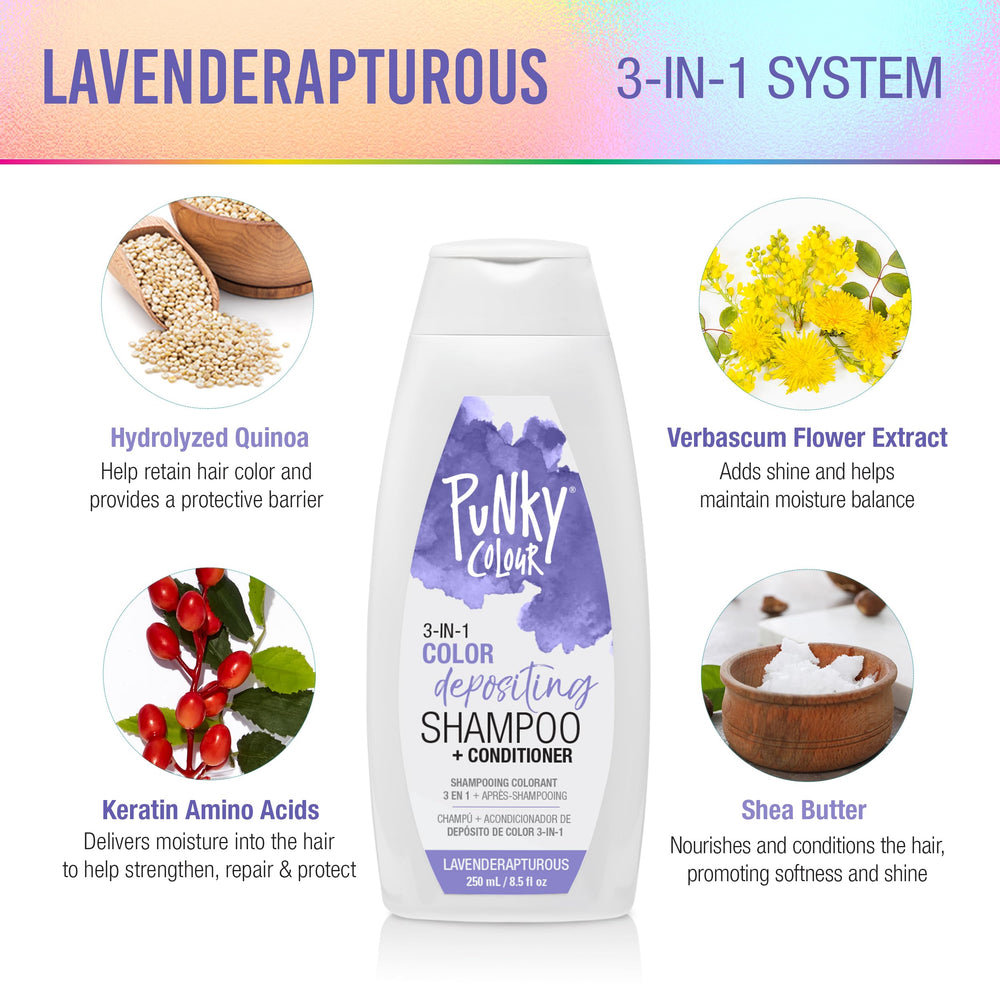 Punky Colour 3-in-1 Lavenderapturous color deposit closeup in violet hues