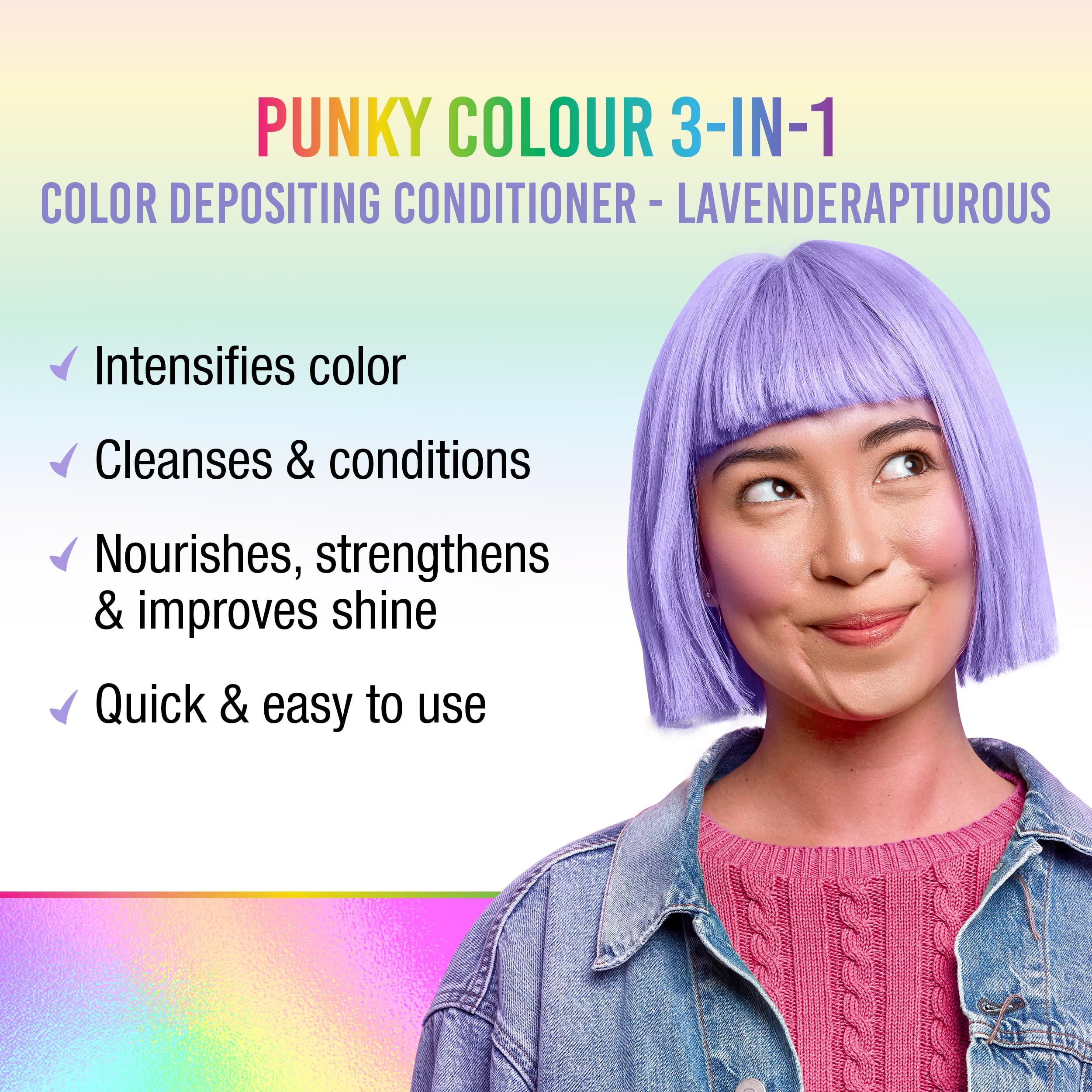 Punky Colour 3-in-1 Lavenderapturous lather on hair for cleansing and tint