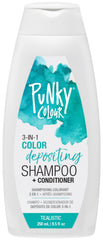 Punky Colour 3-in-1 Tealistic bottle showing color-depositing cleansing for vibrant hair.