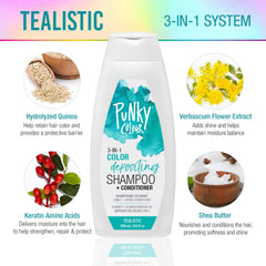 Punky Colour 3-in-1 usage steps showing color deposit and cleanse.