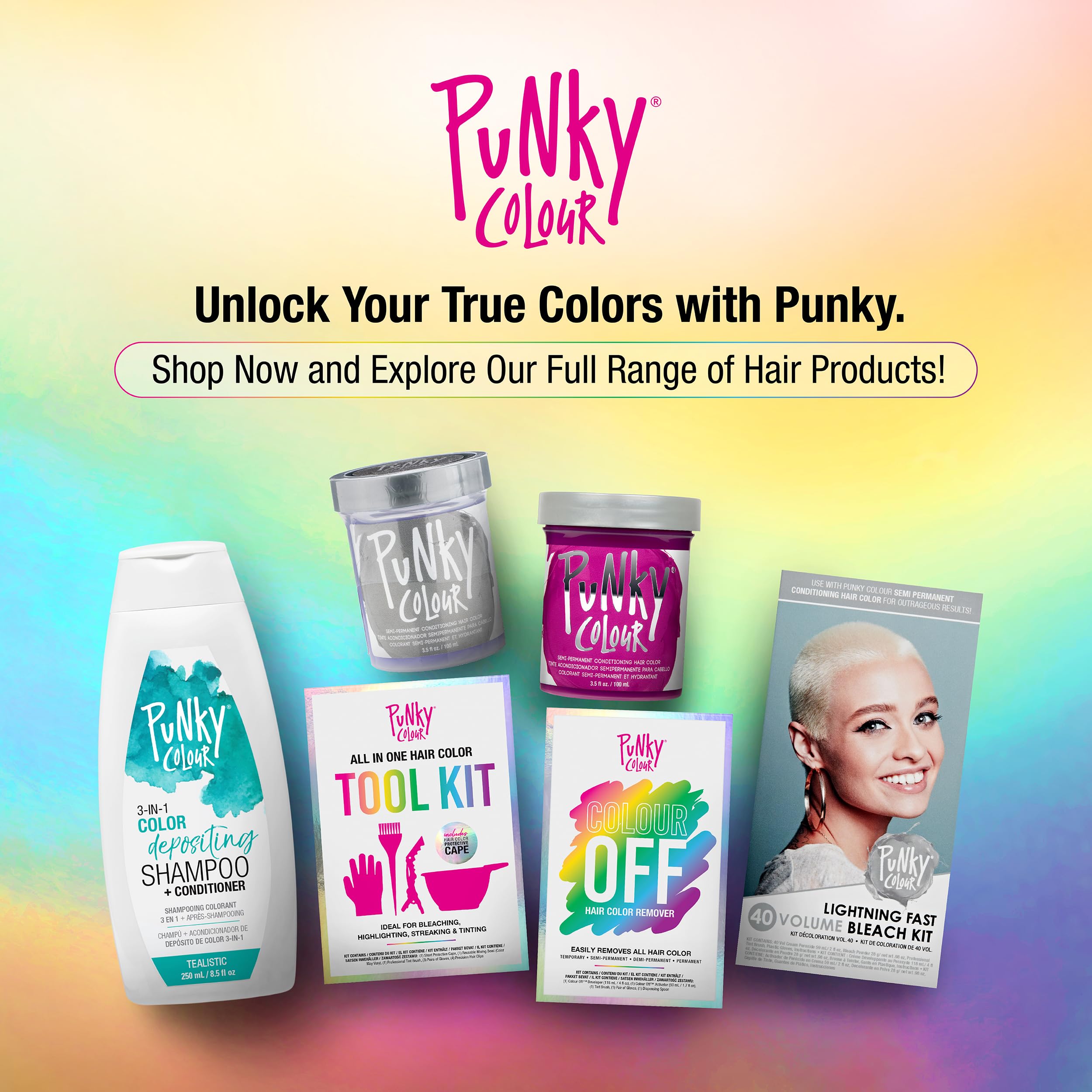Post-wash hair with softer, manageable texture after Punky Colour 3-in-1.