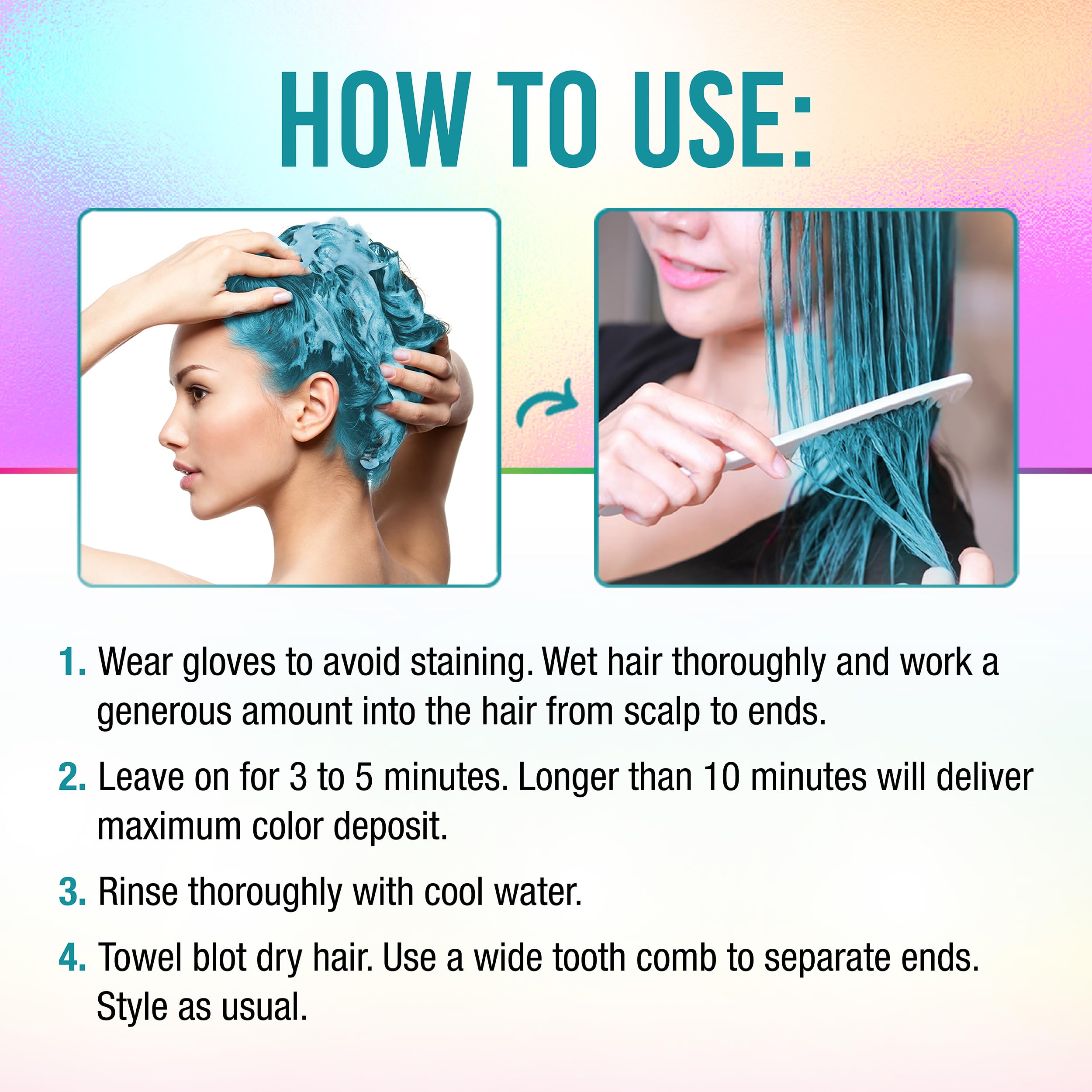 Punky Colour Tealistic applied on wavy hair for color glow and manageability.