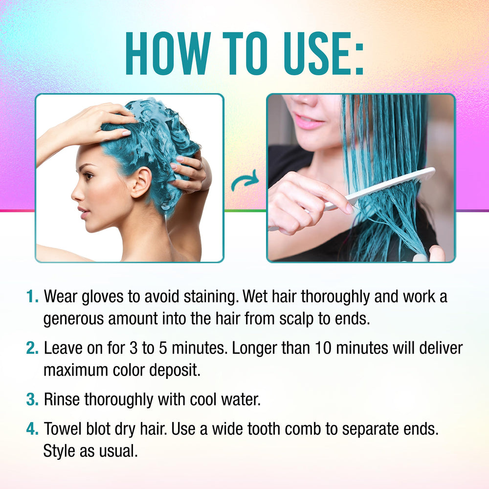 Punky Colour Tealistic applied on wavy hair for color glow and manageability.