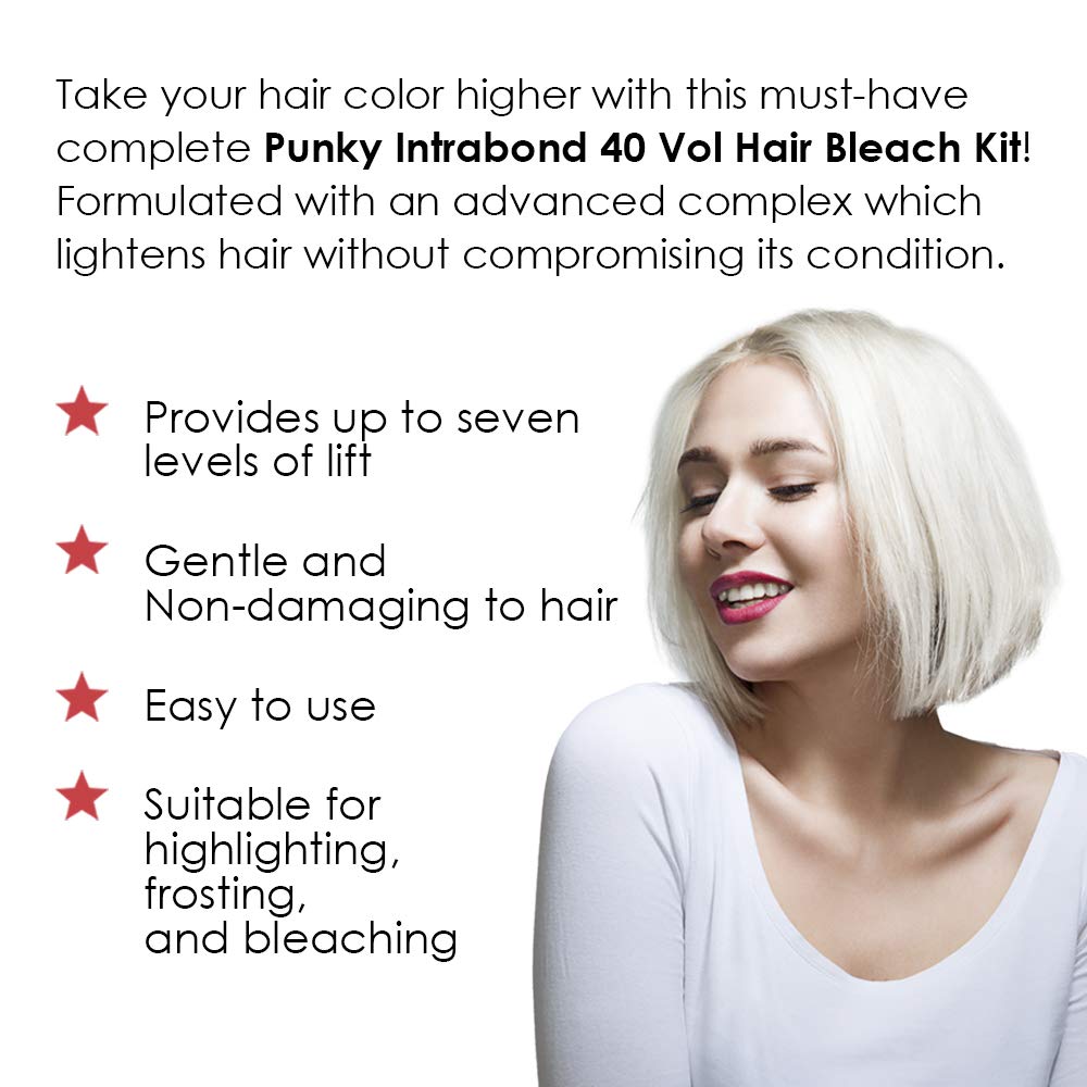 Punky Intrabond 40 Vol Bleach Kit bleach powder image highlights concentrated lightening formula