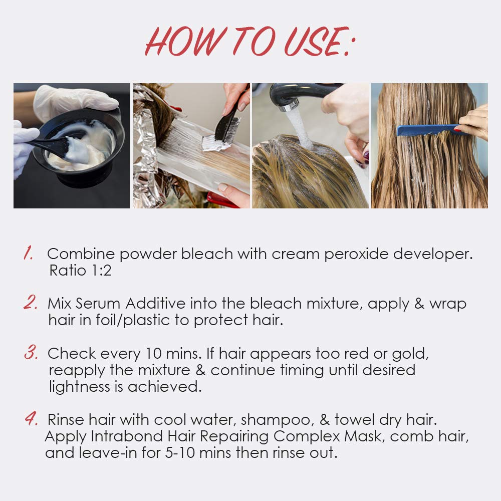 Punky Intrabond 40 Vol Bleach Kit serum image shows hair-bond repair additive in action
