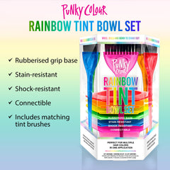Punky Rainbow Tint Bowl Set brushes neatly arranged for smooth application.