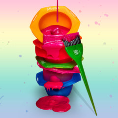 Punky Rainbow Tint Bowl Set connectable design keeps tools organized.