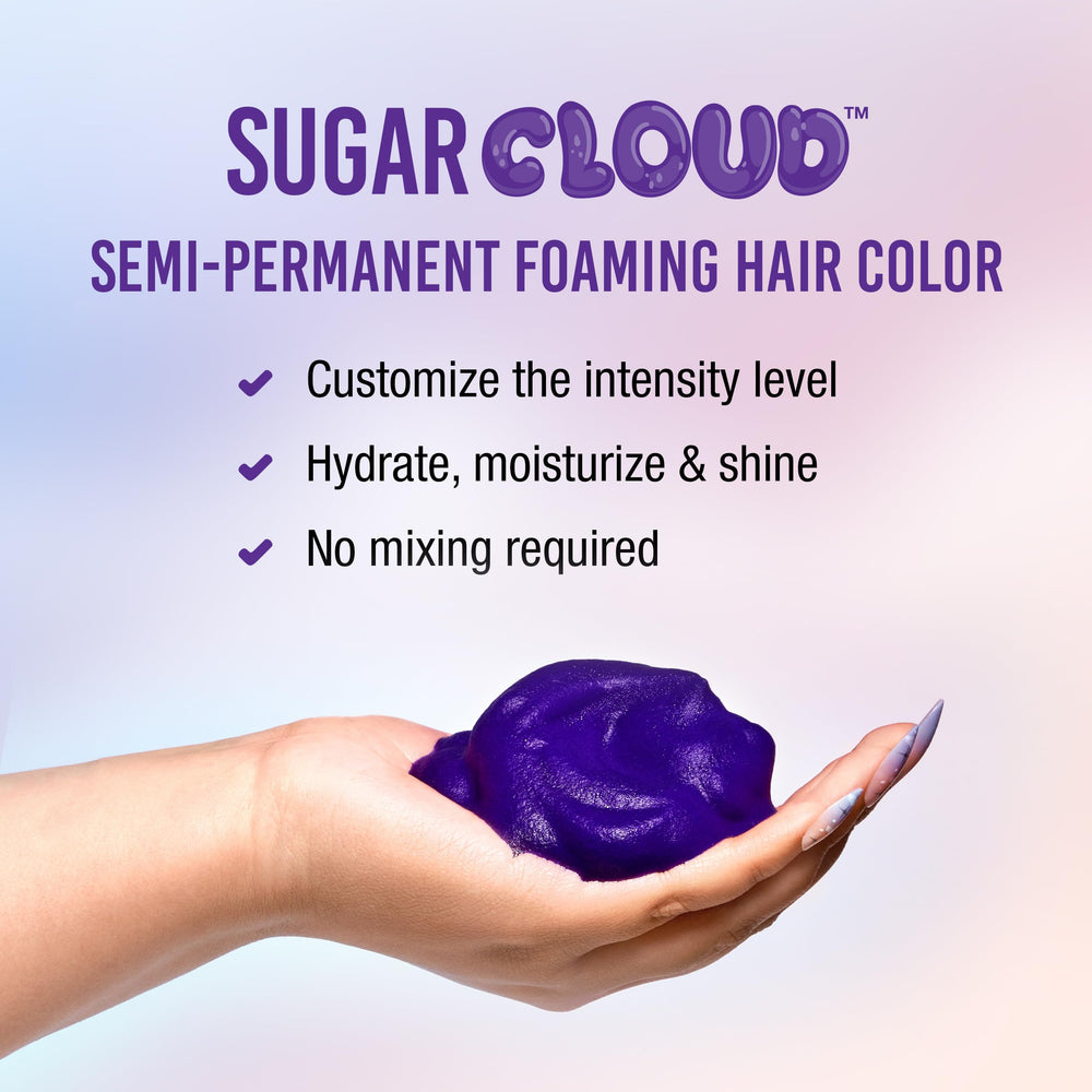 Punky Sugar Cloud foam application with gloves for even DIY coverage
