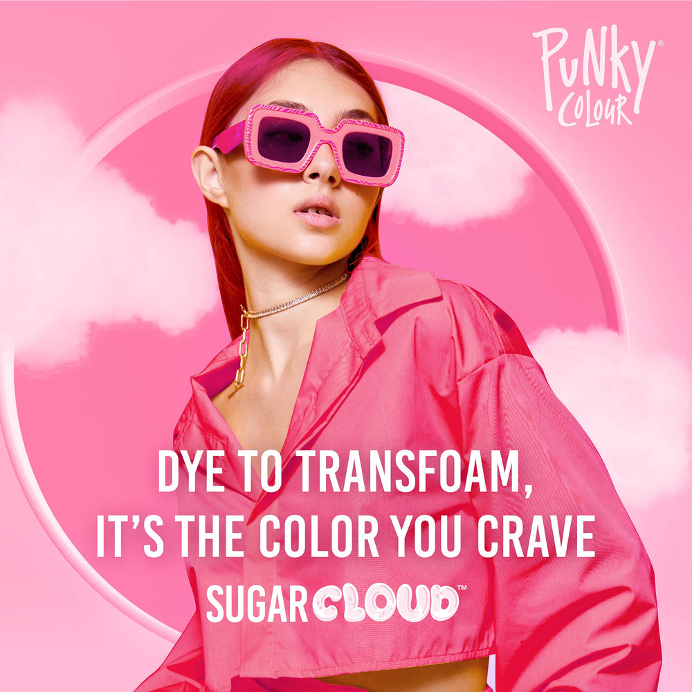 Punky Sugar Cloud foam application step demonstrates easy, mess-free DIY color