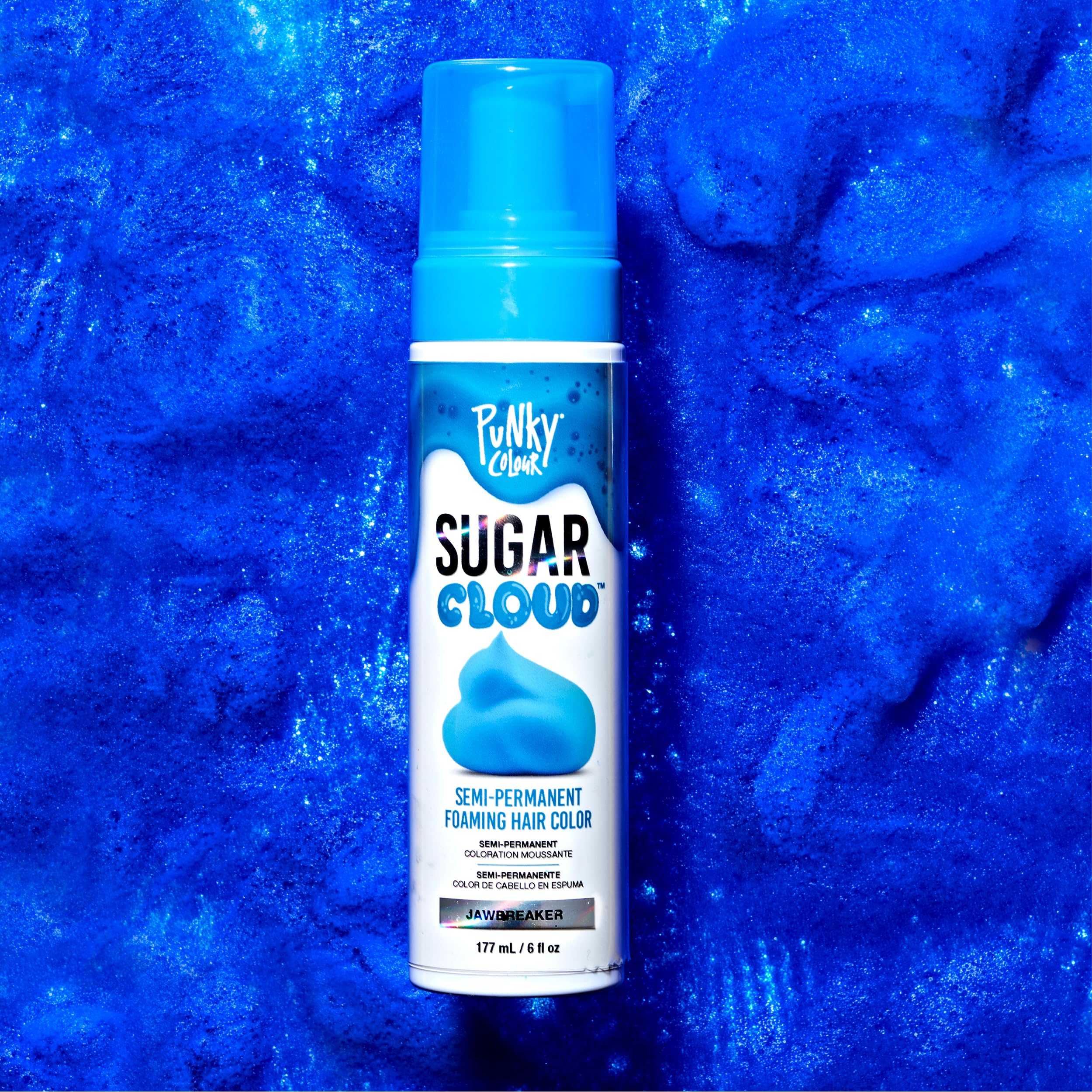 Punky Sugar Cloud Jawbreaker glow on hair with tone-on-tone fade