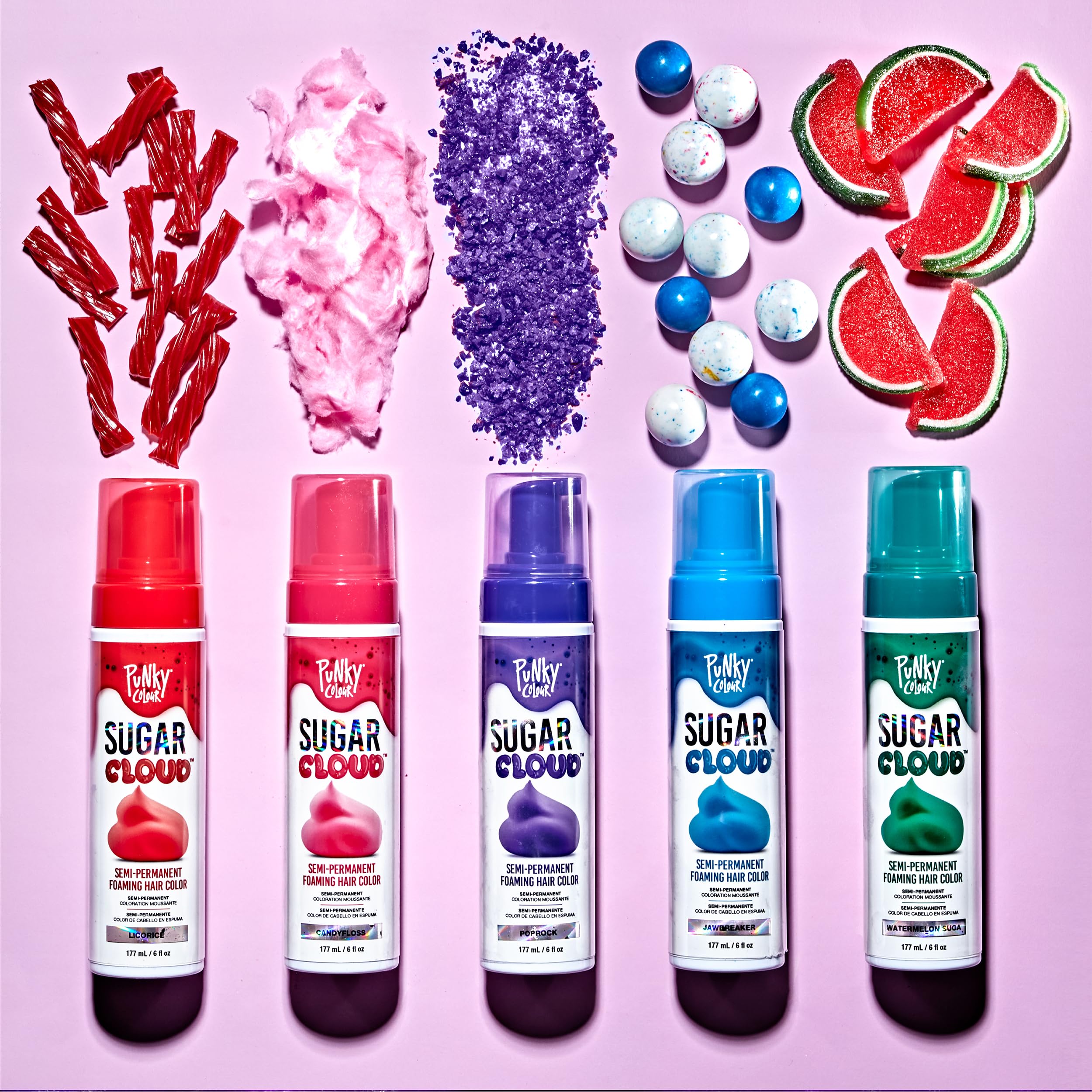 Punky Sugar Cloud foam hair shine after color application