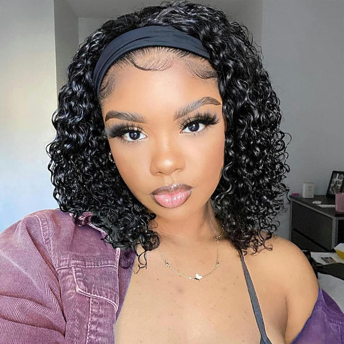 Punmasa headband wig features elastic ice silk headband for comfort