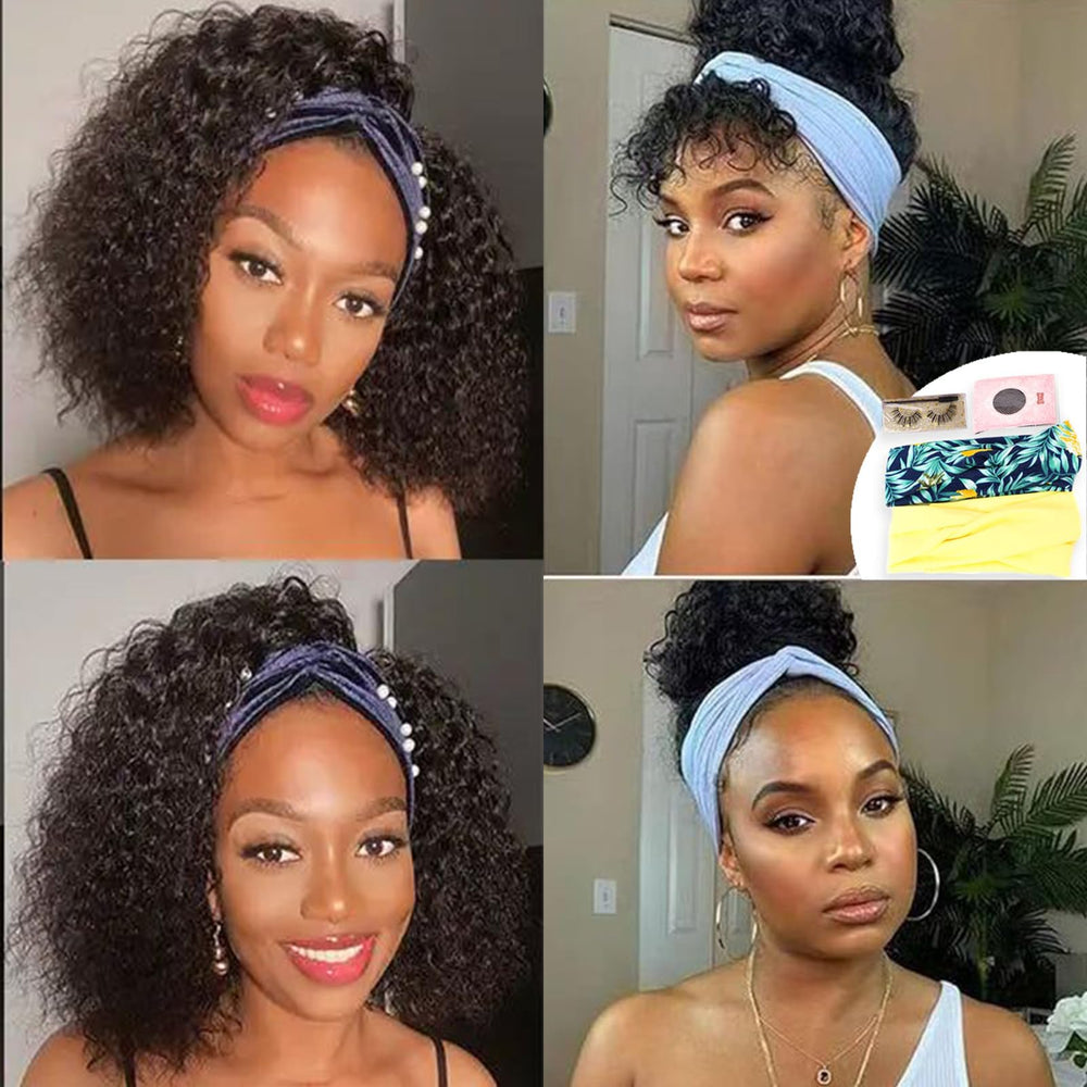 Punmasa headband wig no lace or glue enables quick, glue-free wear
