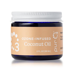 PurO3 ozonated coconut oil glass jar ready for skincare