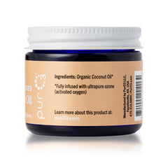 PurO3 ozonated coconut oil on skin demonstrating hydration