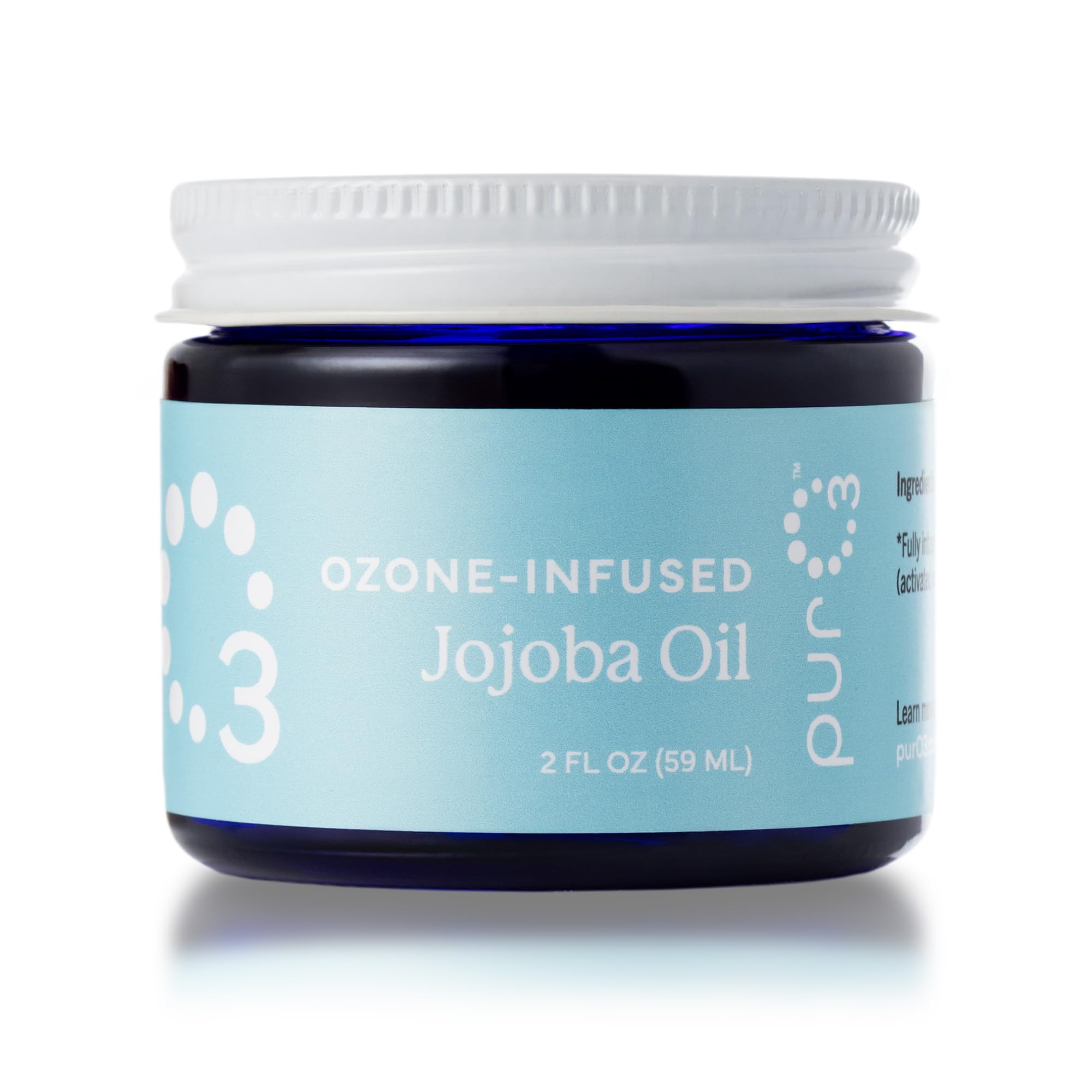 PurO3 ozonated jojoba oil bottle for daily hydration and skin balance