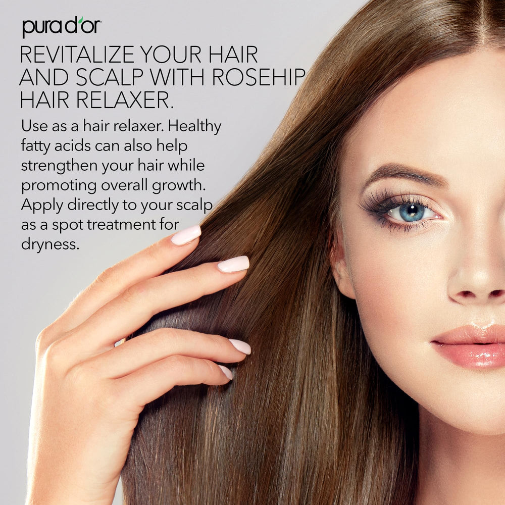 PURA D OR Rosehip Seed Oil label closeup showing organic, pure formulation