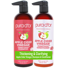 PURA D'OR apple cider vinegar shampoo bottle promoting hydration for fuller hair