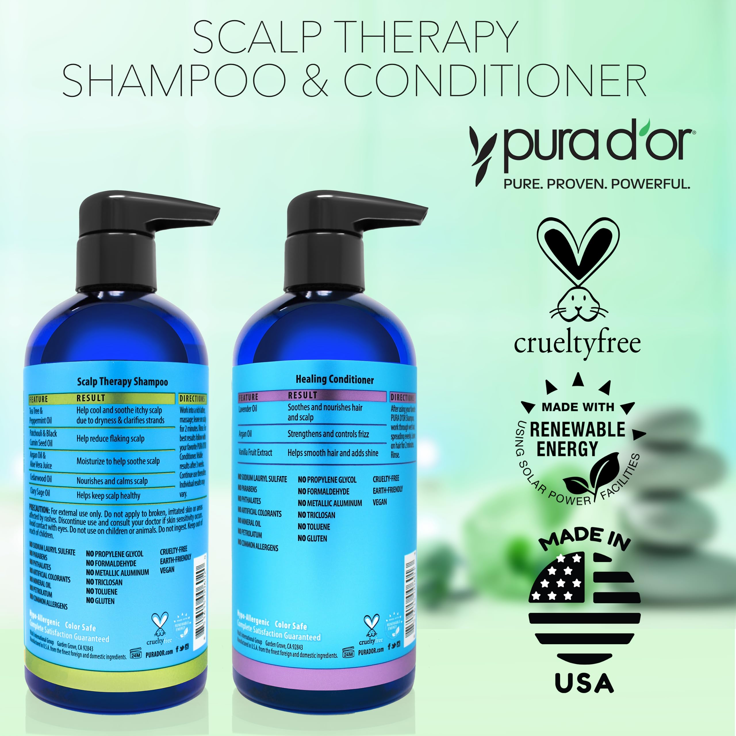PURA D'OR bathroom scene showcasing daily use for scalp hydration routine