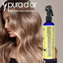 Pura D’or leave-in detangler spray helps reduce frizz and makes hair easier to comb