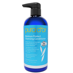 PURA D'OR Moisture Protect cleansing conditioner bottle showing hydrating formula for all hair types