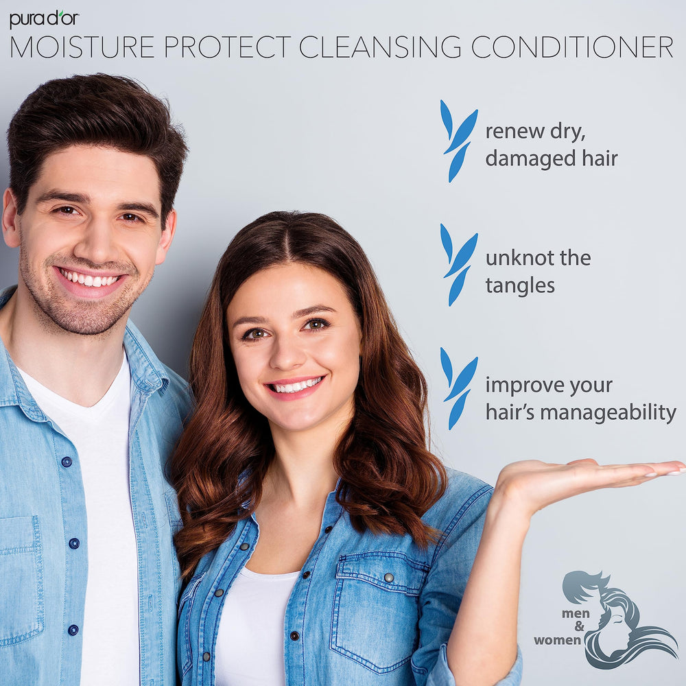 PURA D'OR Moisture Protect close-up of creamy texture for detangling and smooth combing