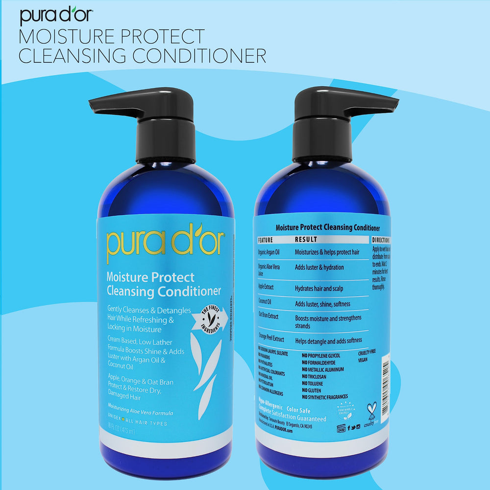 PURA D'OR Moisture Protect after-use hair feels silky with reduced frizz and easy manageability