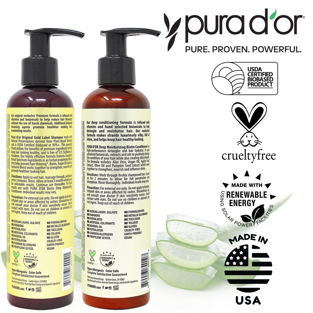 PURA D'OR Original Gold Label cruelty-free bottle with clean ingredients.