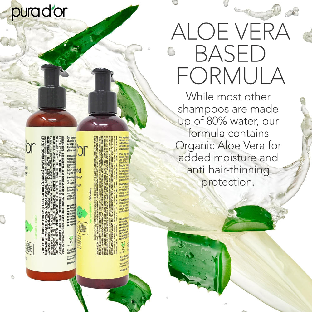 PURA D'OR Original Gold Label tea tree oil detail for scalp care.