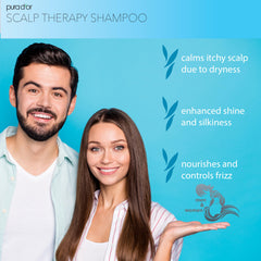 PURA D'OR Therapy Shampoo tea tree peppermint visual emphasizing cooling scalp relief