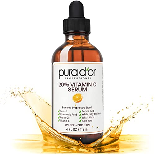 PURA D'OR Ferulic acid boost image highlights antioxidant wrinkle support.
