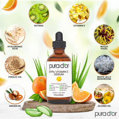 PURA D'OR Vitamin C Serum Hyaluronic acid glow demonstrates deep skin hydration.