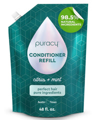 Puracy conditioner bottle with pump for easy, mess-free daily conditioning.