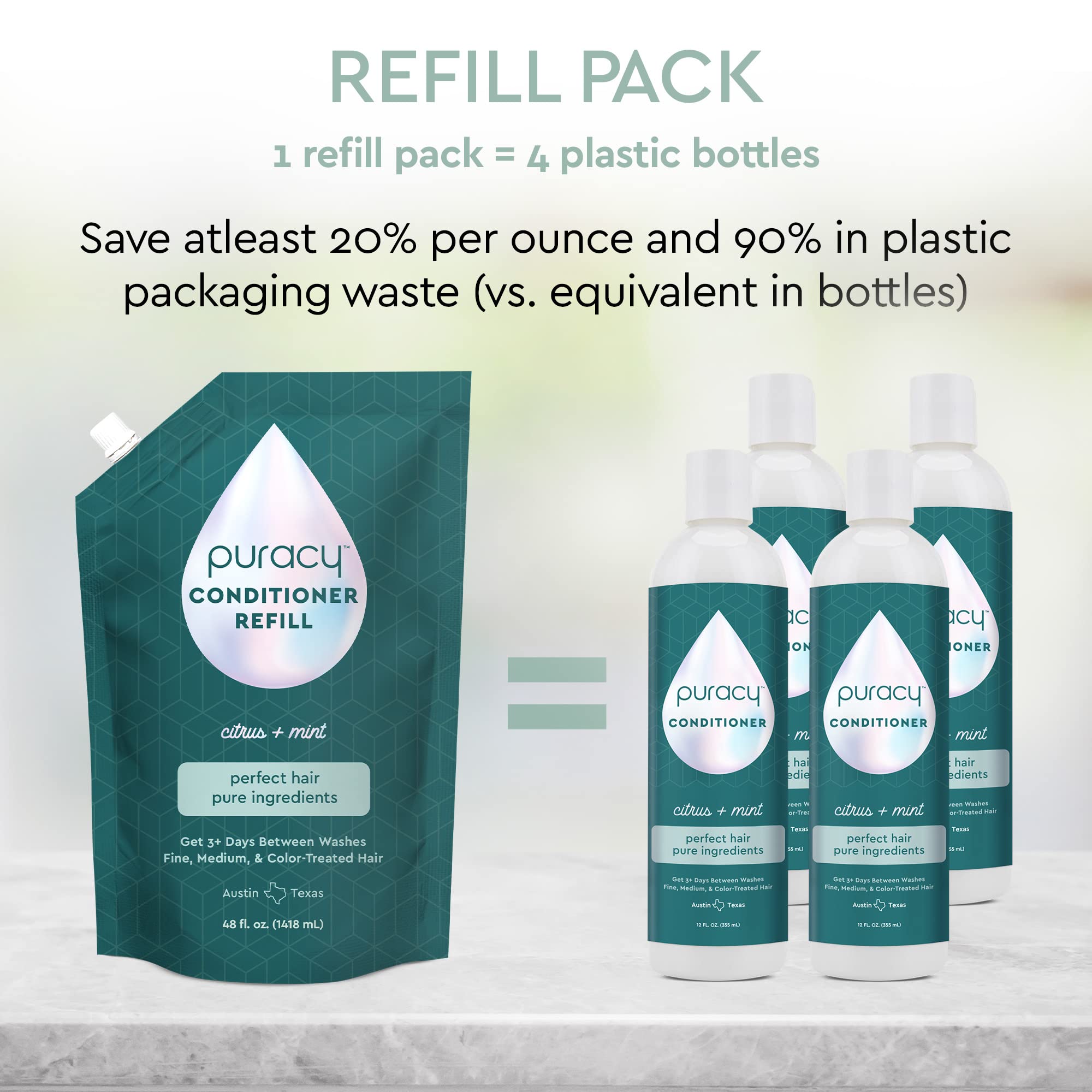 Puracy conditioner on color-treated hair showing added shine and softness.