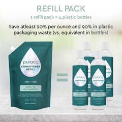 Puracy conditioner on color-treated hair showing added shine and softness.
