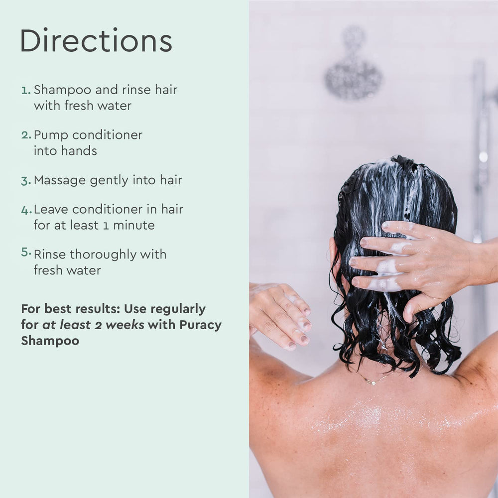 Dispensing pump action of Puracy conditioner for effortless measuring.