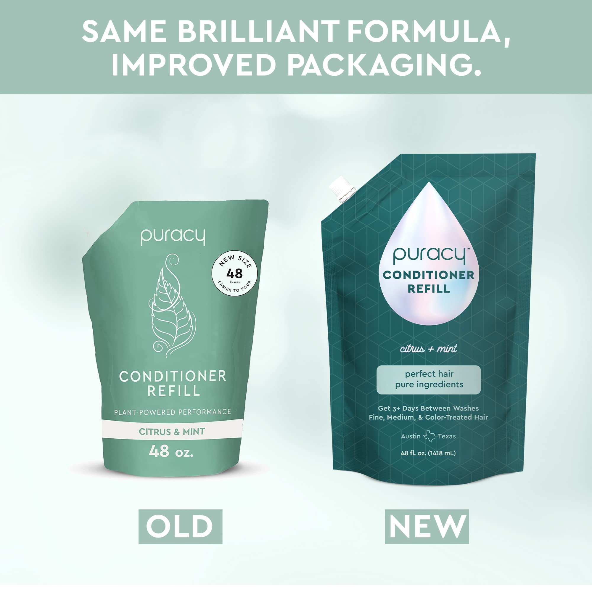 Puracy plant-based ingredient chart emphasizes natural, gentle care for hair.