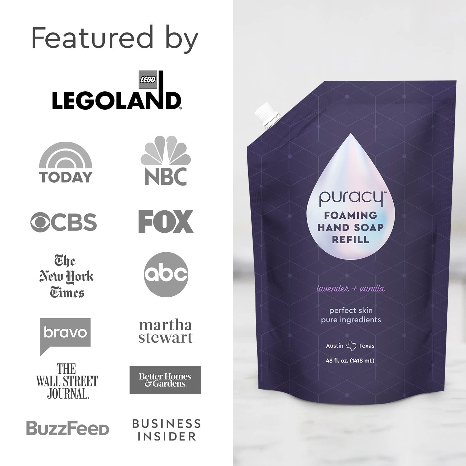 Puracy cruelty-free logo assuring ethical testing practices and brand values.