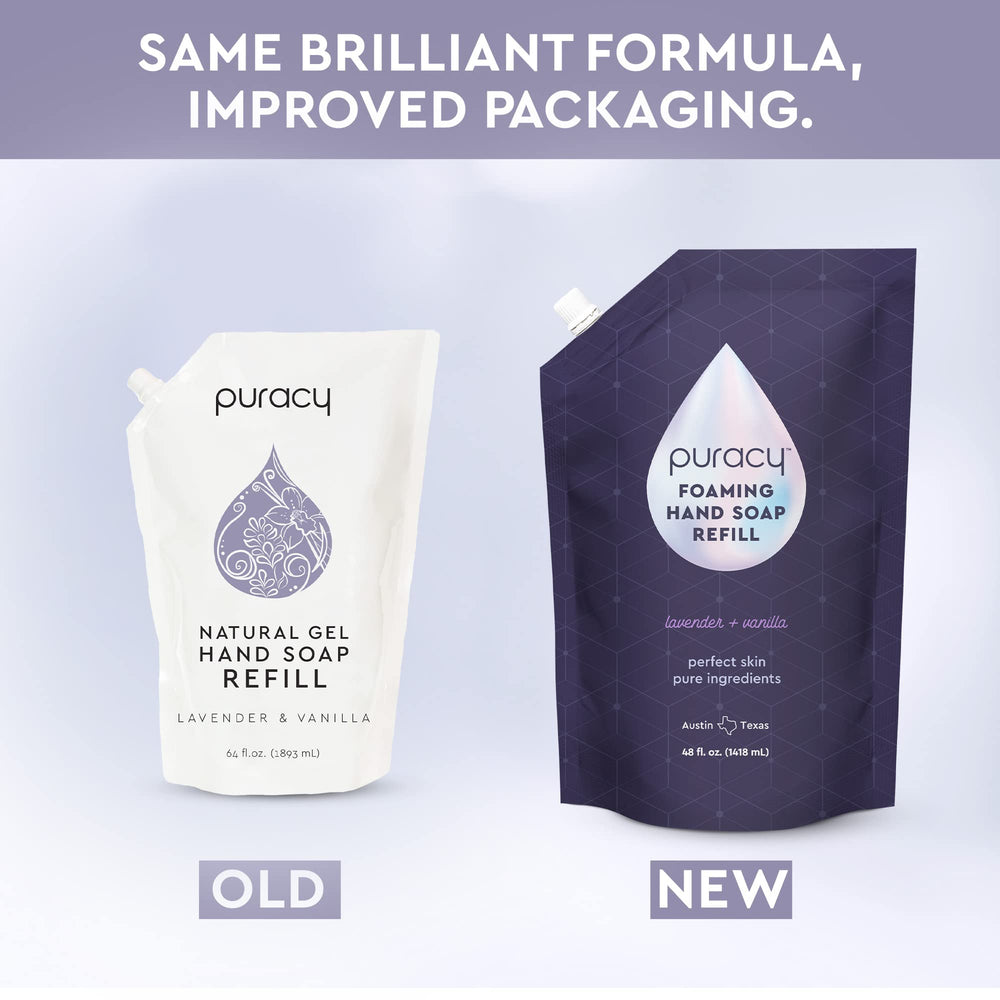 Puracy foaming handwash foam closeup highlighting rich, creamy texture for quick cleansing.