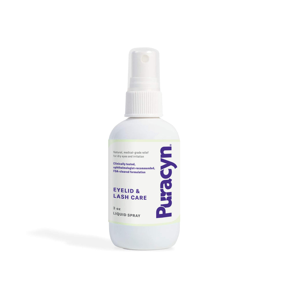 Puracyn Eyelid and Lash Care bottle for eyelid cleansing and irritation relief.