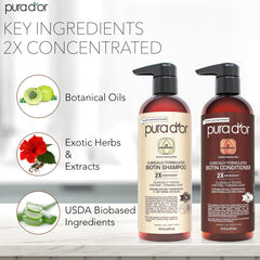 PURA D'OR biotin conditioner bottle for smoother, hydrated hair.