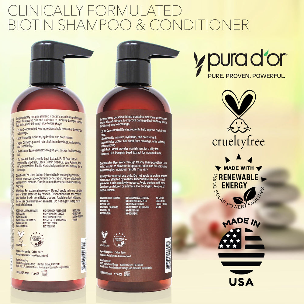 PURA D'OR packaging shows cruelty-free and vegan status.