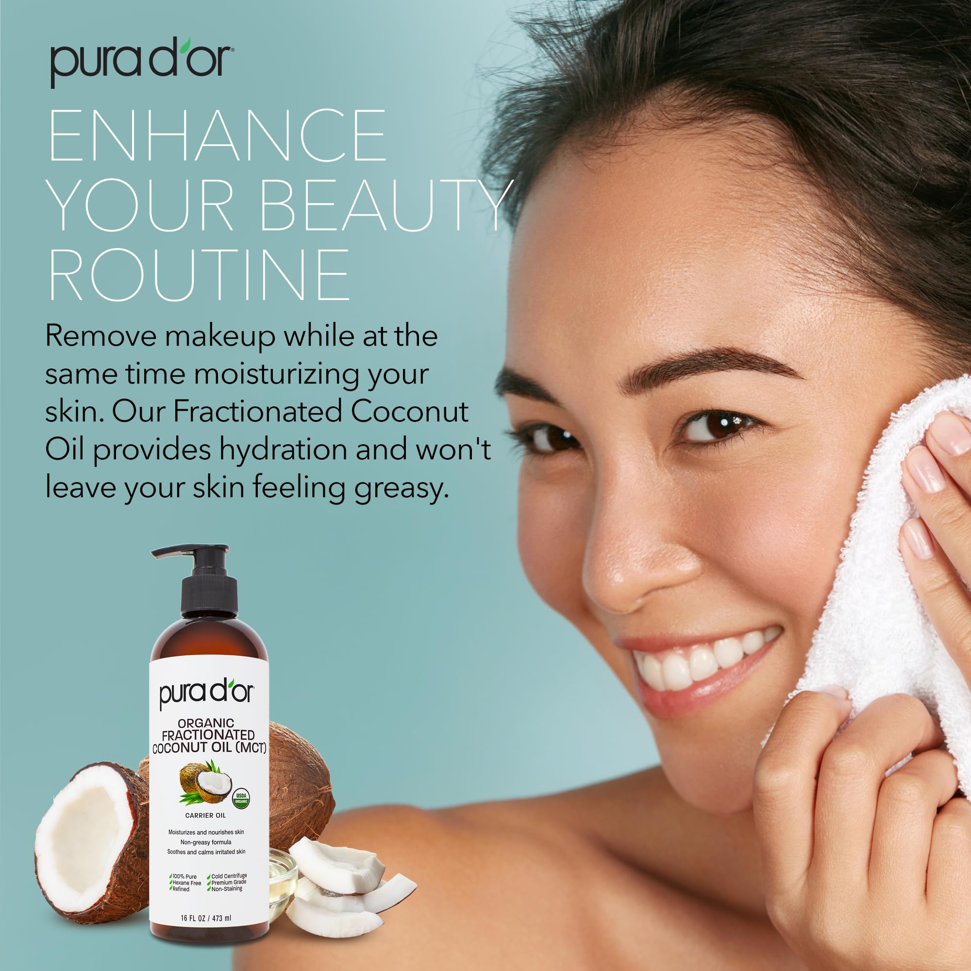 PURA D’OR fractionated coconut oil as essential oil carrier for blends