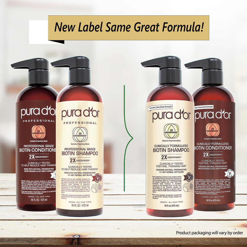 PURA D'OR hair strands appear fuller after use.