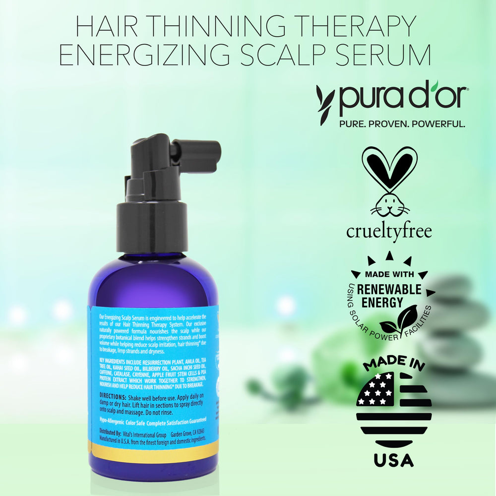 PURA D'OR sun-protected hair hydration scene suggests daily protection from environmental stressors.