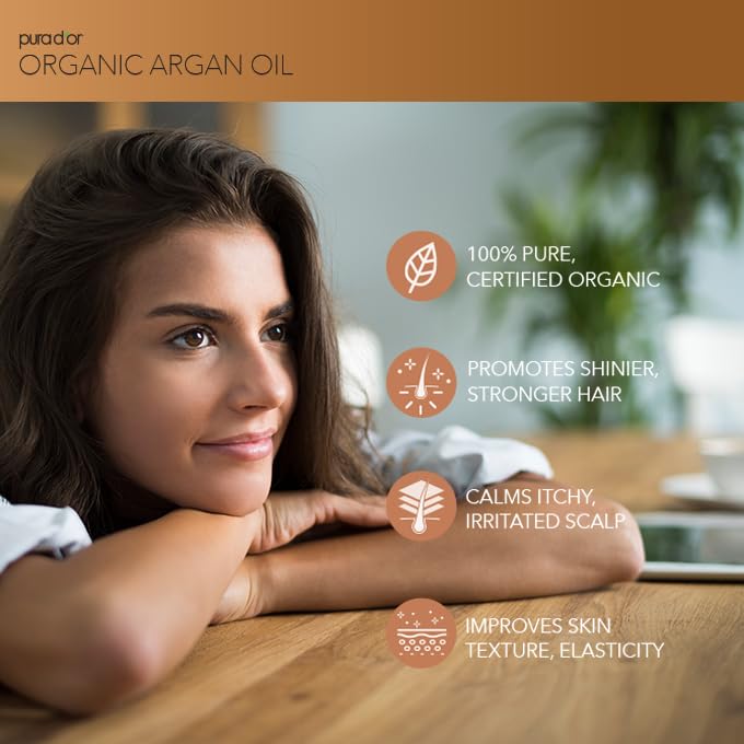 purad'or argan oil pour highlights silky, fast-absorbing formula
