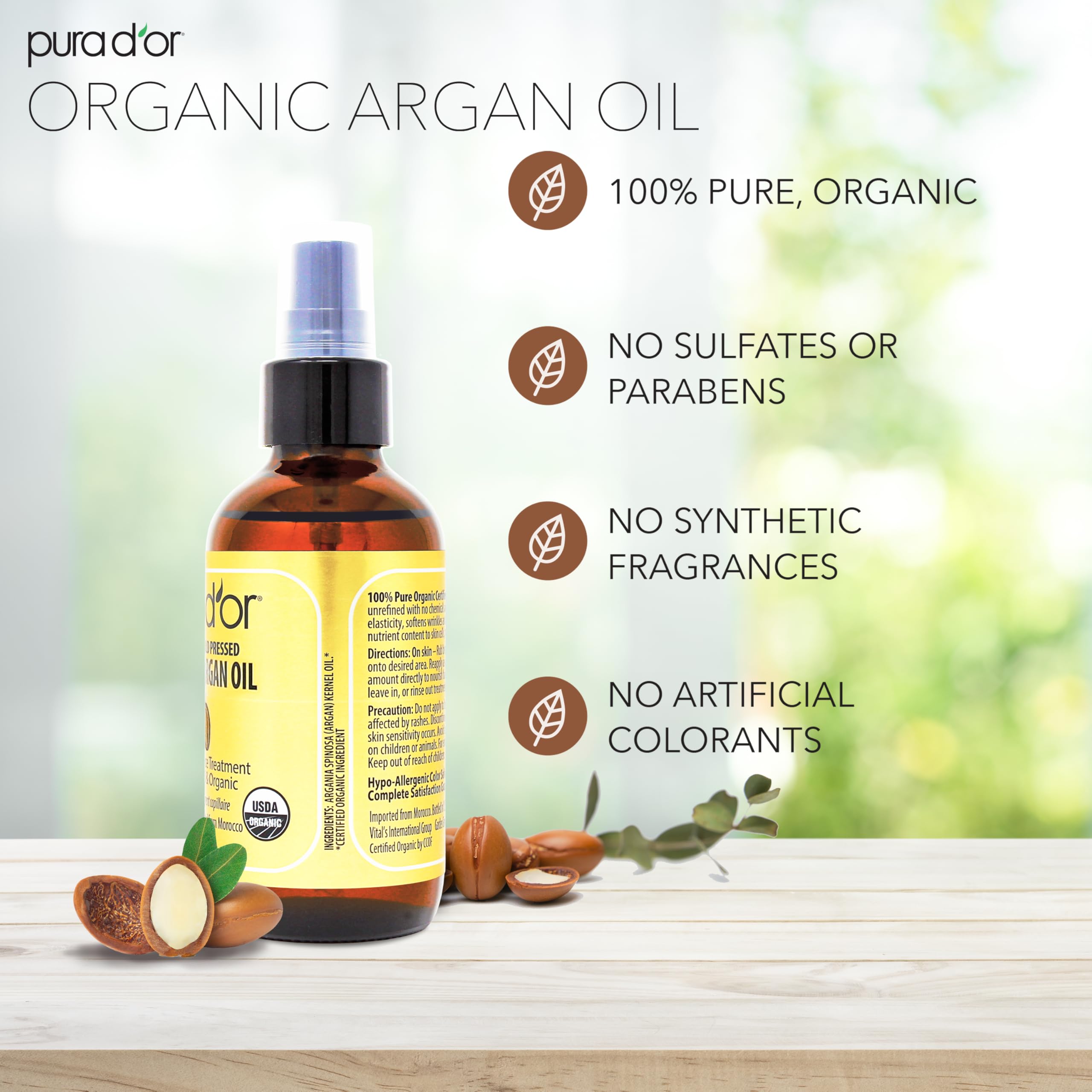 purad'or argan oil texture shows silky finish