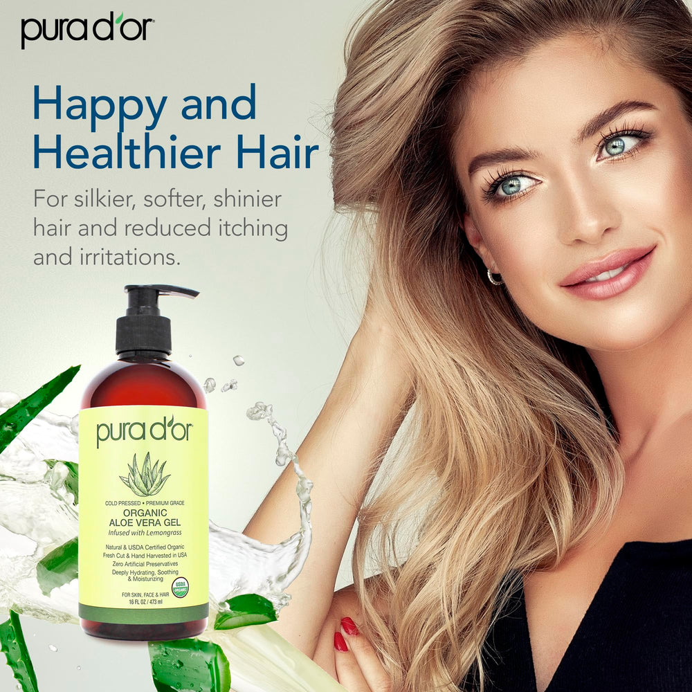 Vitamins C and E in PURA D'OR gel support skin.