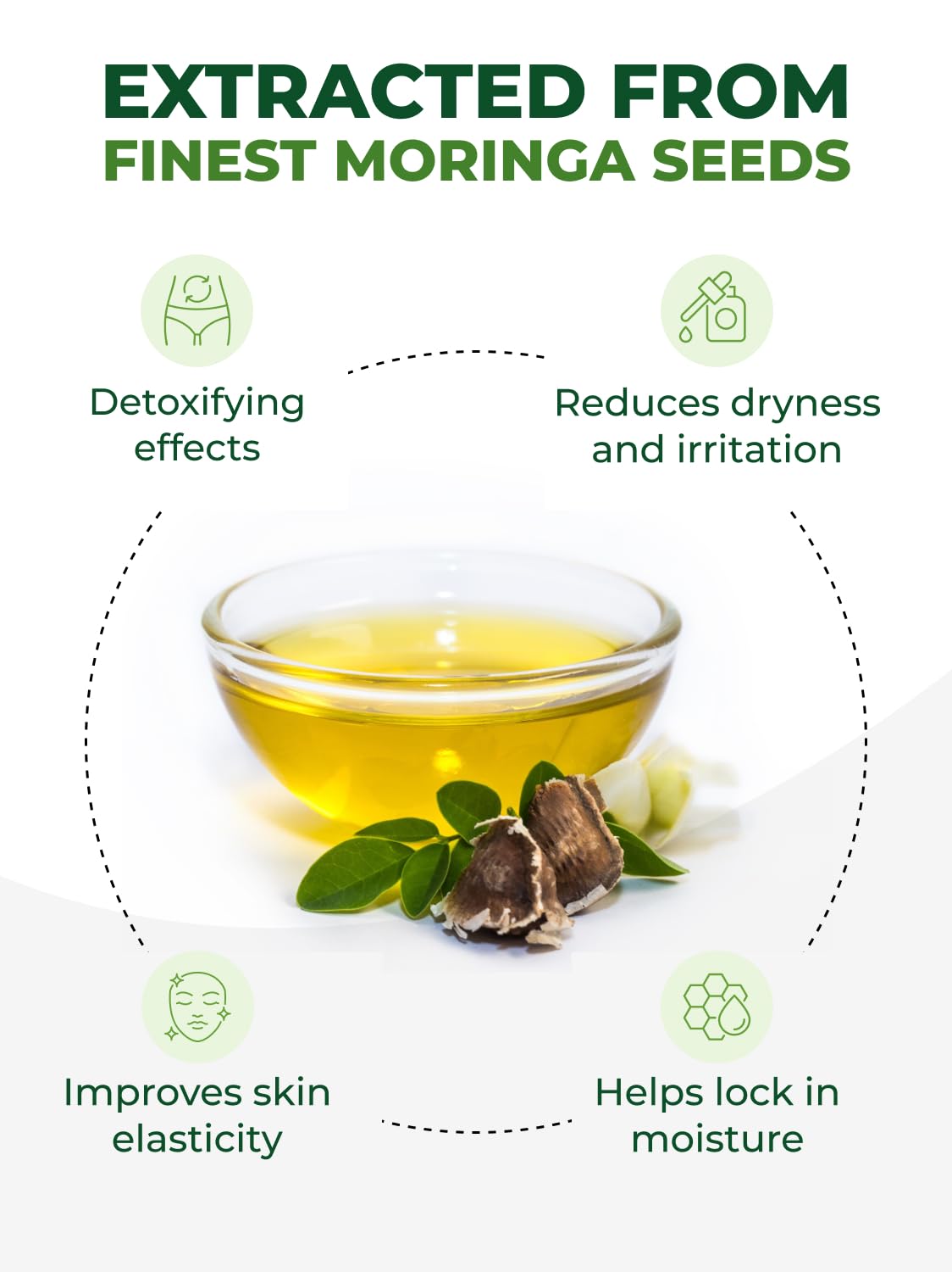 PURA VIDA MORINGA oil for face application with quick absorption