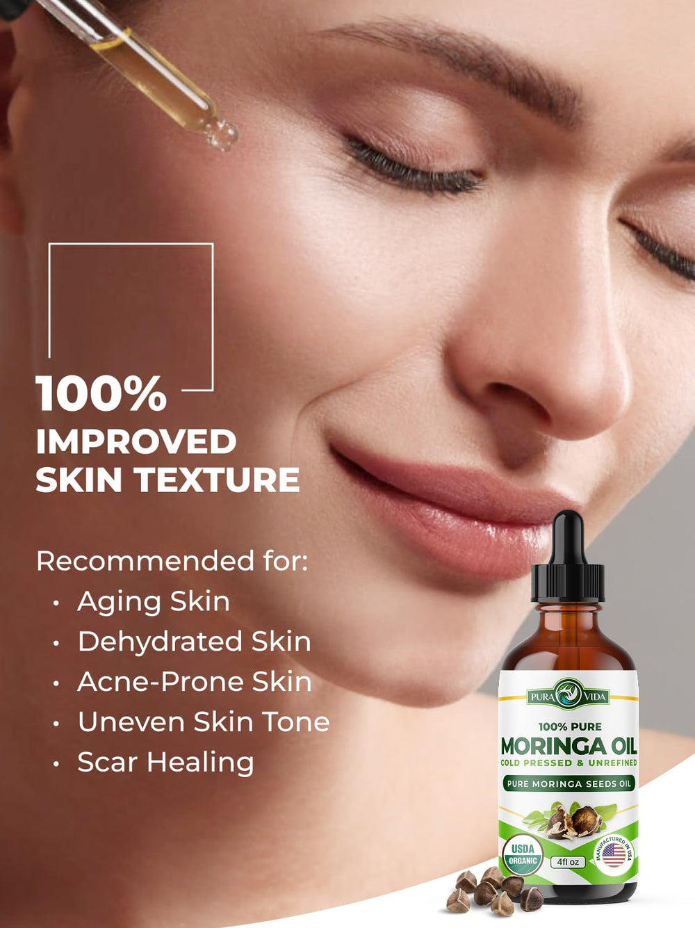 PURA VIDA MORINGA oil single-origin farm origin emphasizes purity
